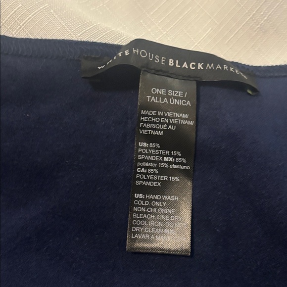 White House Black Market Navy faux suede fringed ruana wrap Poncho SZ O/S Boho - Picture 4 of 10